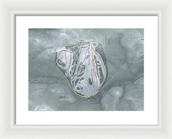 Warner Canyon Ski Trail Map - Framed Print - Powderaddicts