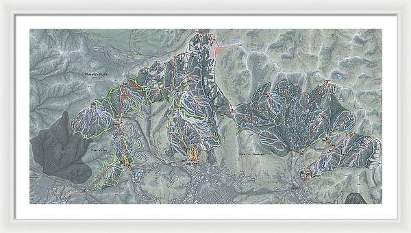 Wasatch Back Ski Trail Map - Framed Print - Powderaddicts