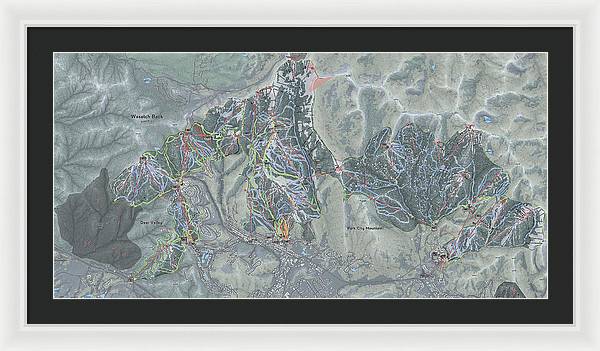 Wasatch Back Ski Trail Map - Framed Print - Powderaddicts
