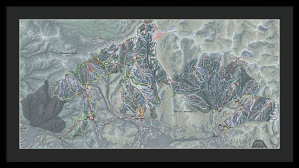 Wasatch Back Ski Trail Map - Framed Print - Powderaddicts