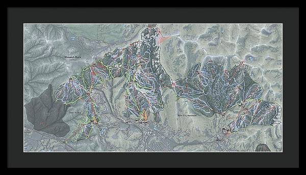 Wasatch Back Ski Trail Map - Framed Print - Powderaddicts
