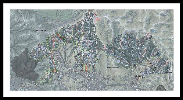 Wasatch Back Ski Trail Map - Framed Print - Powderaddicts