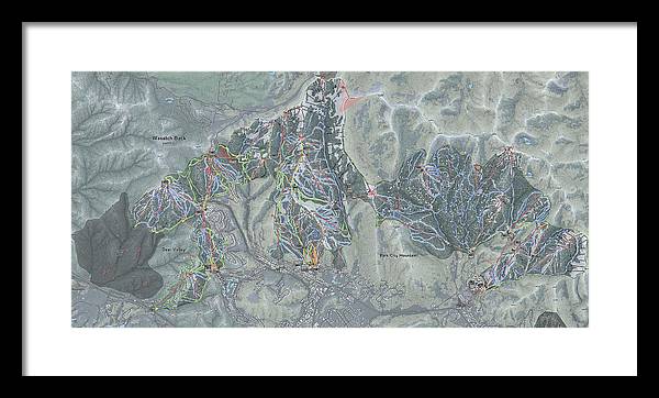 Wasatch Back Ski Trail Map - Framed Print - Powderaddicts