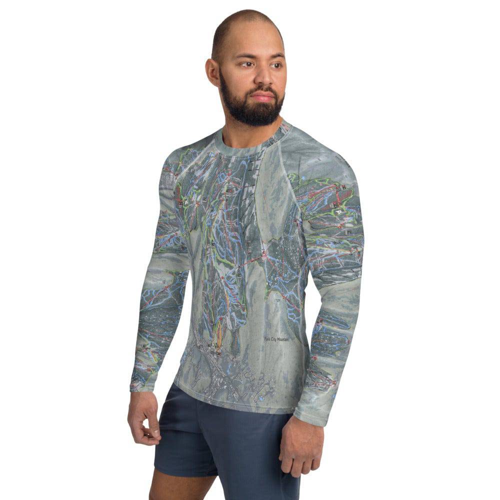 Wasatch Back, Utah Ski Trail Map Men's Base Layer Top - Powderaddicts