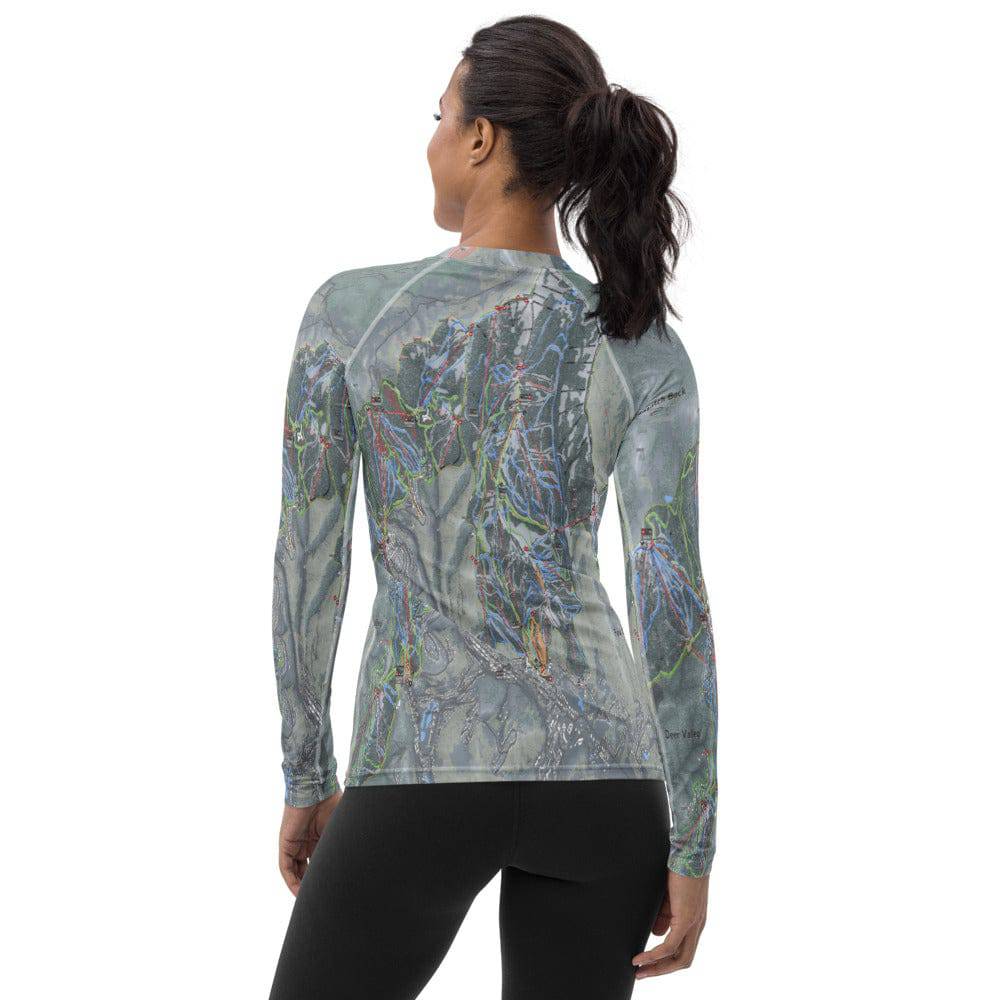 WASATCH BACK, Utah Ski Trail Map Women's Base Layer Top - Powderaddicts