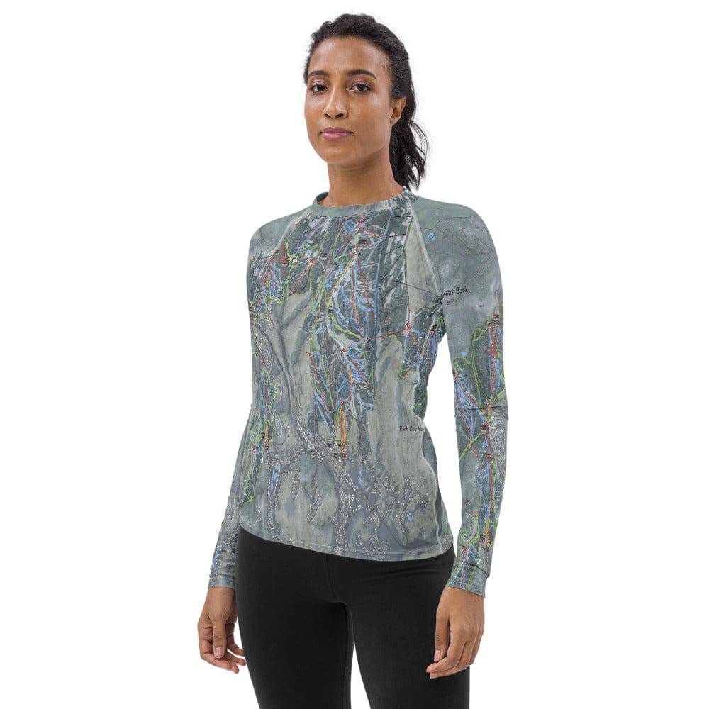 WASATCH BACK, Utah Ski Trail Map Women's Base Layer Top - Powderaddicts