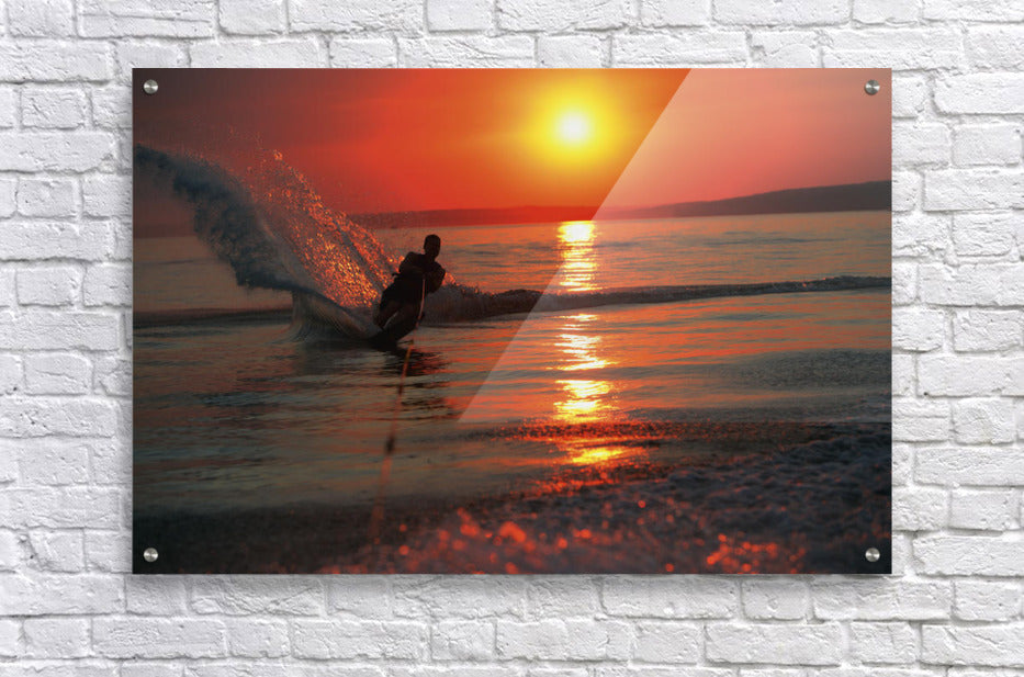 Waterskiing At Sunset - Powderaddicts