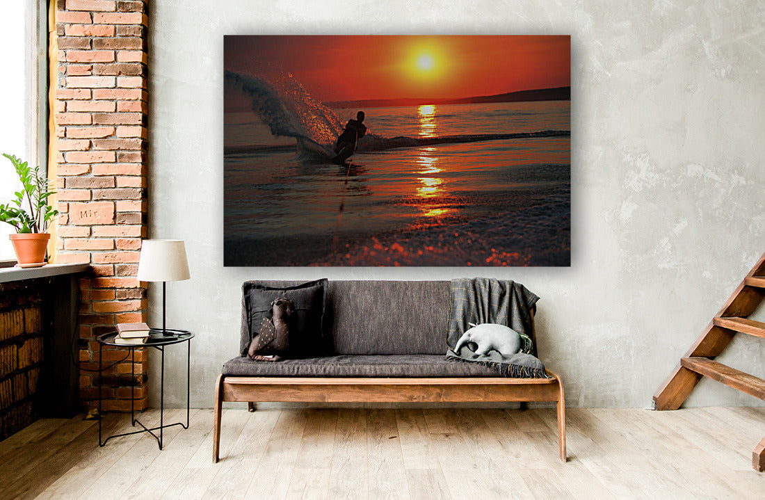 Waterskiing At Sunset - Powderaddicts