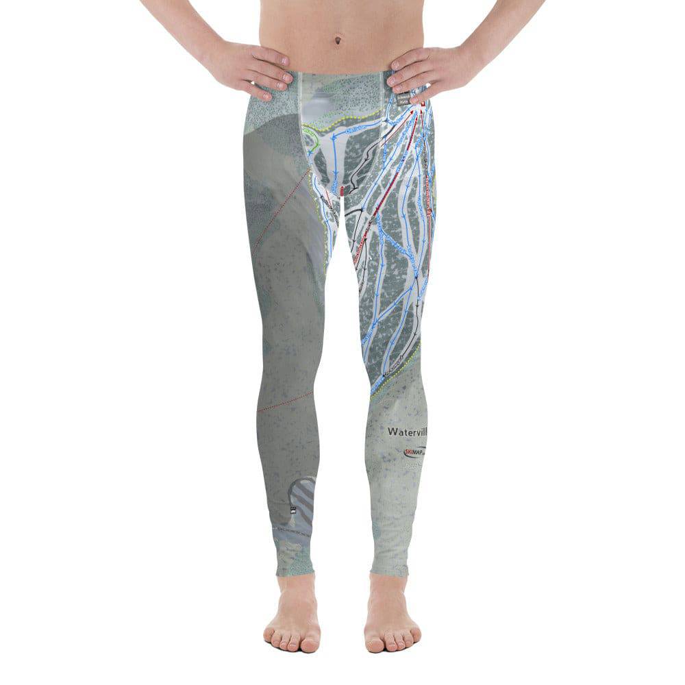 Waterville Valley, New Hampshire Ski Trail Map Men's Base Layer Bottom - Powderaddicts