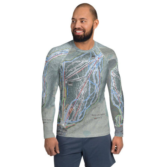 Waterville Valley, New Hampshire Ski Trail Map Men's Base Layer Top - Powderaddicts
