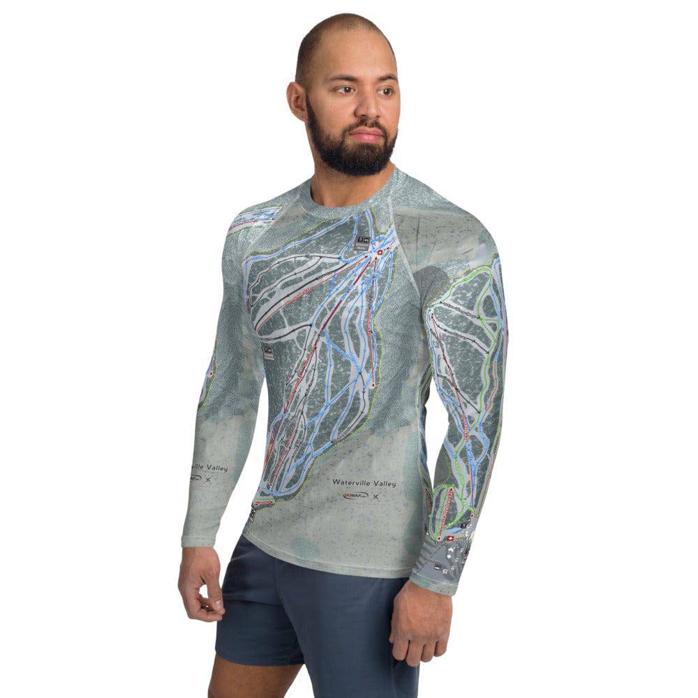 Waterville Valley, New Hampshire Ski Trail Map Men's Base Layer Top - Powderaddicts