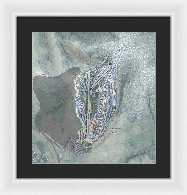 Waterville Valley Ski Trail Map - Framed Print - Powderaddicts