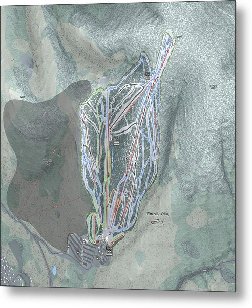 Waterville Valley Ski Trail Map - Metal Print - Powderaddicts