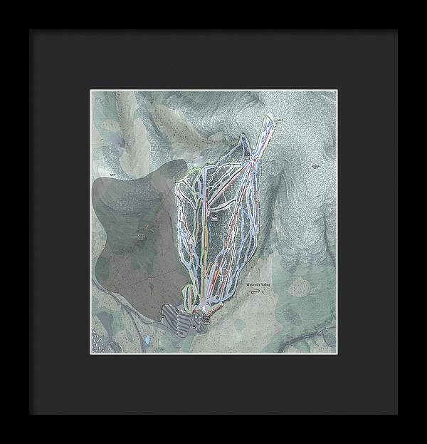 Waterville Valley Ski Trail Map - Framed Print - Powderaddicts