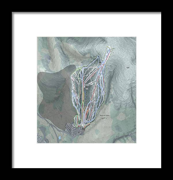Waterville Valley Ski Trail Map - Framed Print - Powderaddicts