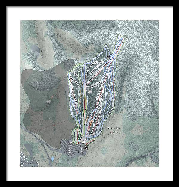 Waterville Valley Ski Trail Map - Framed Print - Powderaddicts