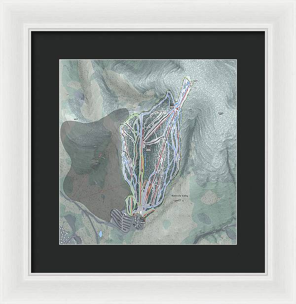 Waterville Valley Ski Trail Map - Framed Print - Powderaddicts