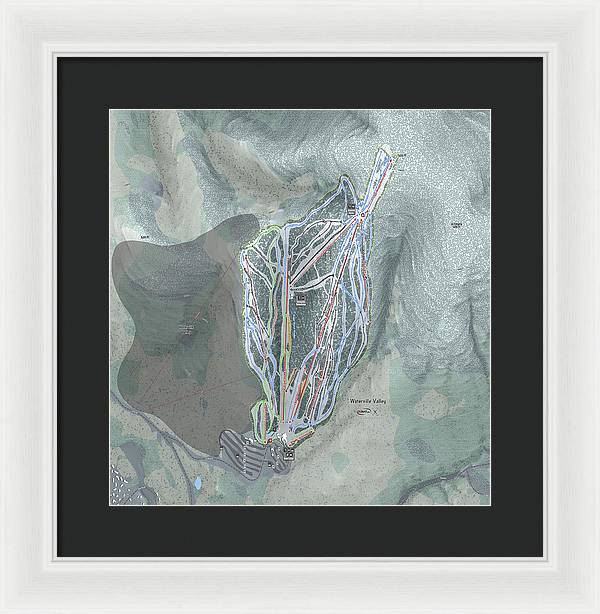 Waterville Valley Ski Trail Map - Framed Print - Powderaddicts