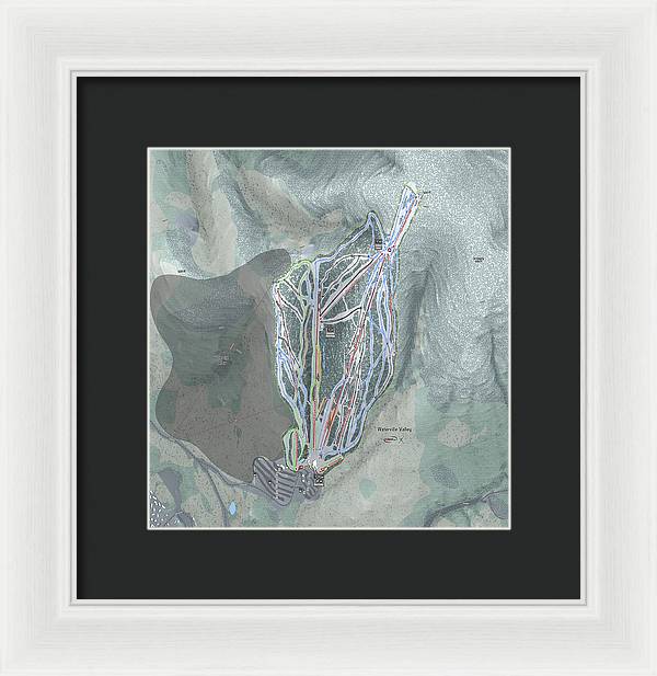 Waterville Valley Ski Trail Map - Framed Print - Powderaddicts