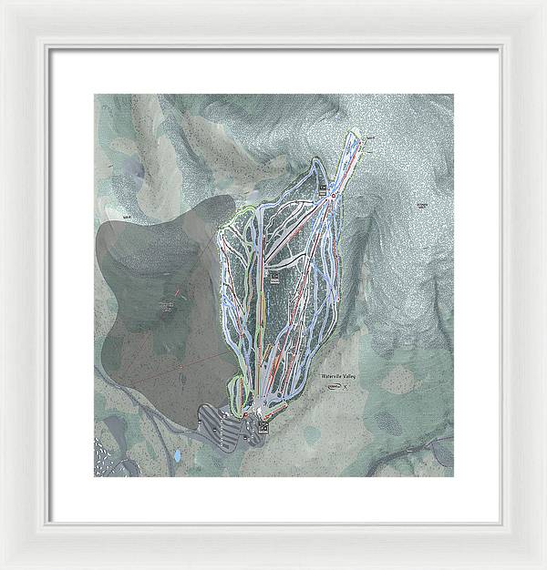 Waterville Valley Ski Trail Map - Framed Print - Powderaddicts