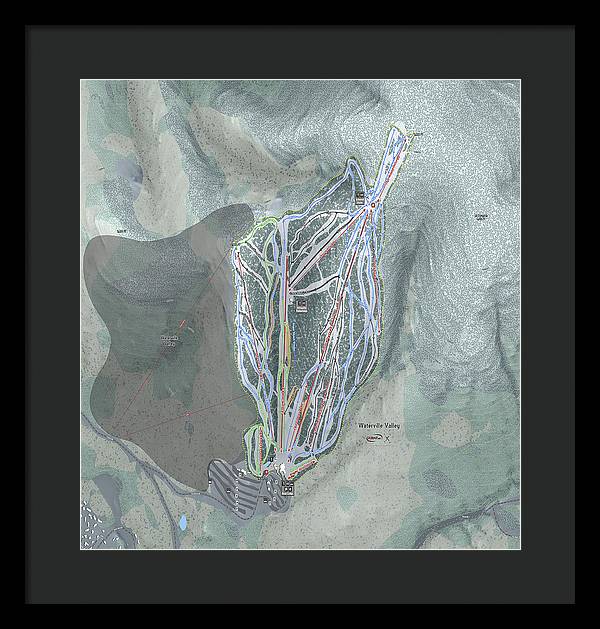 Waterville Valley Ski Trail Map - Framed Print - Powderaddicts