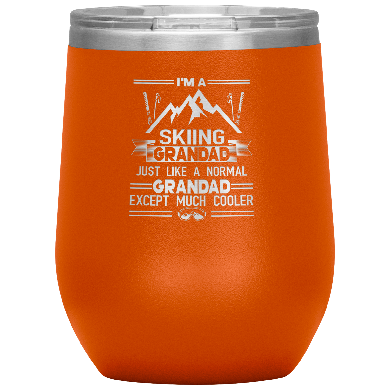 I'm A Skiing Grandad Wine 12oz Tumbler - Powderaddicts