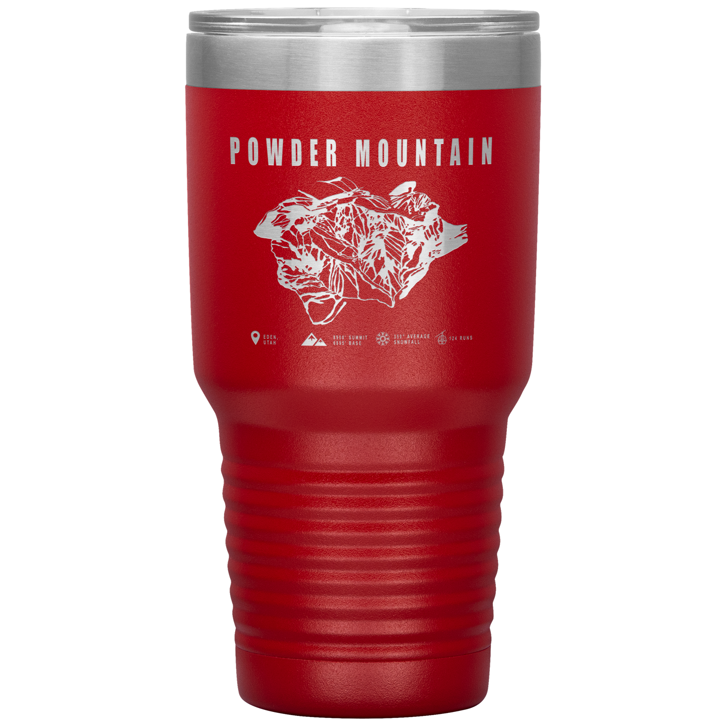 Powder Mountain,Utah Ski Trail Map 30oz Tumbler - Powderaddicts