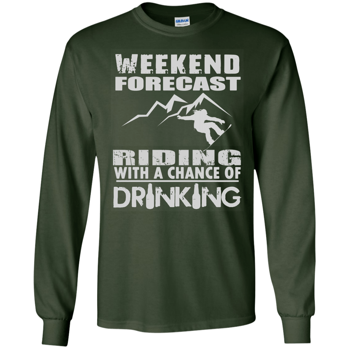 Weekened Forecast - Riding With A Chance Of Drinking Long Sleeves - Powderaddicts