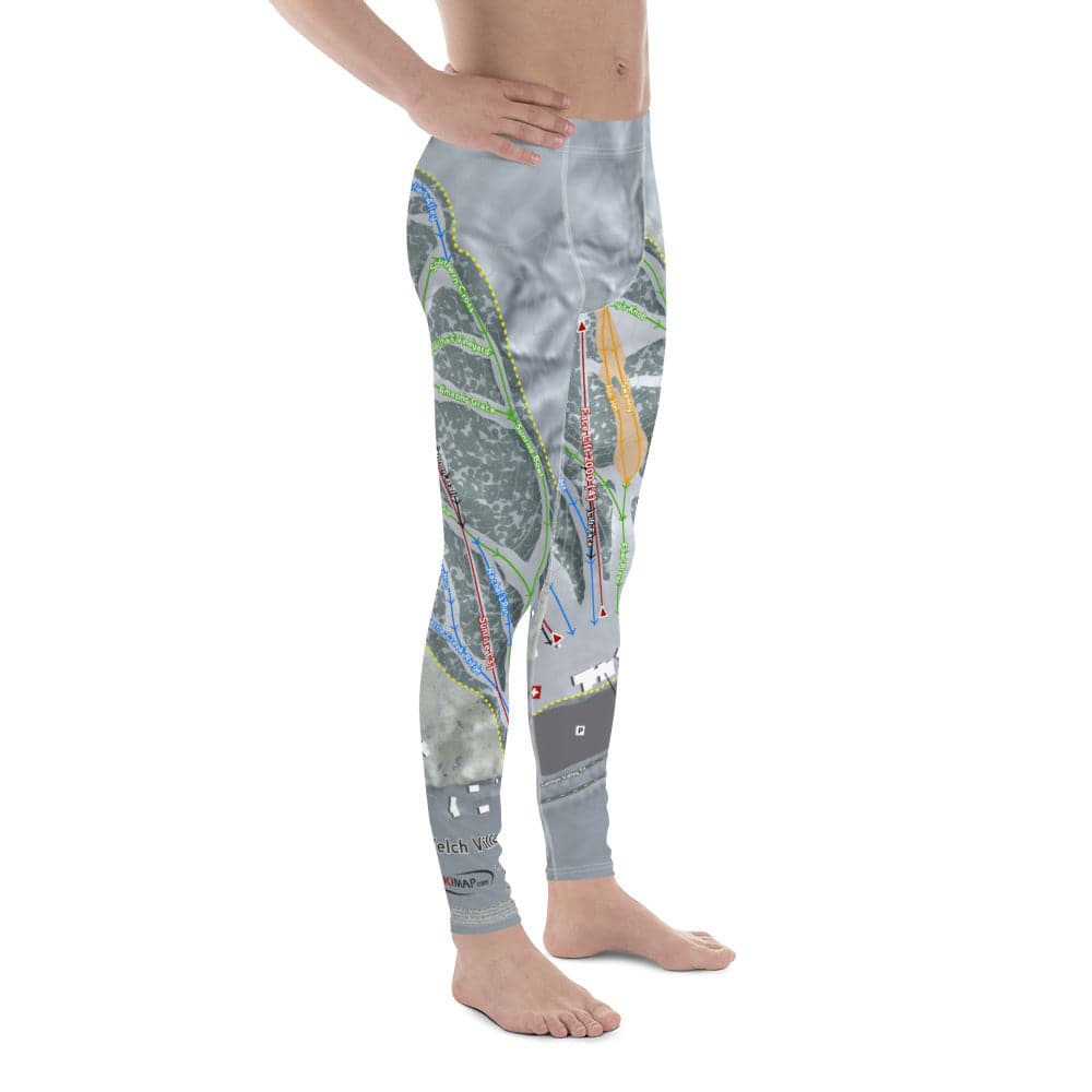 Welch Village, Minnesota Ski Trail Map Men's Base Layer Bottom - Powderaddicts
