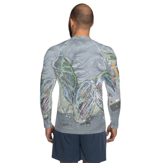 Welch Village, Minnesota Ski Trail Map Men's Base Layer Top - Powderaddicts