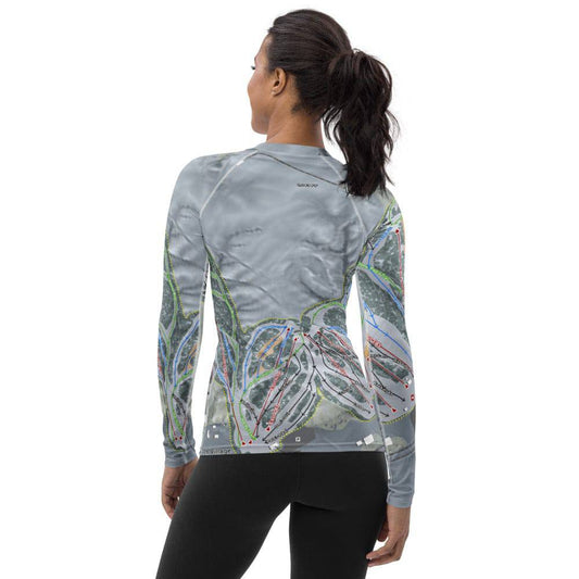 Welch Village, Minnesota Ski Trail Map Women's Base Layer Top - Powderaddicts