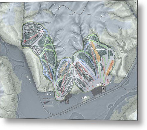 Welch Village Ski Trail Map - Metal Print - Powderaddicts