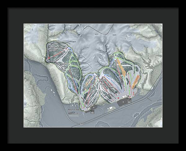 Welch Village Ski Trail Map - Framed Print - Powderaddicts