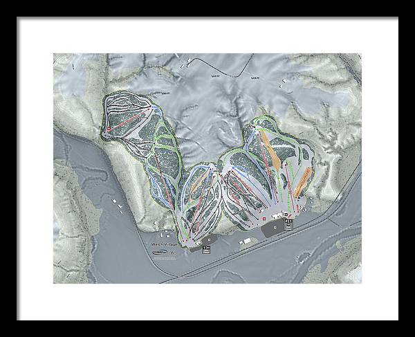 Welch Village Ski Trail Map - Framed Print - Powderaddicts