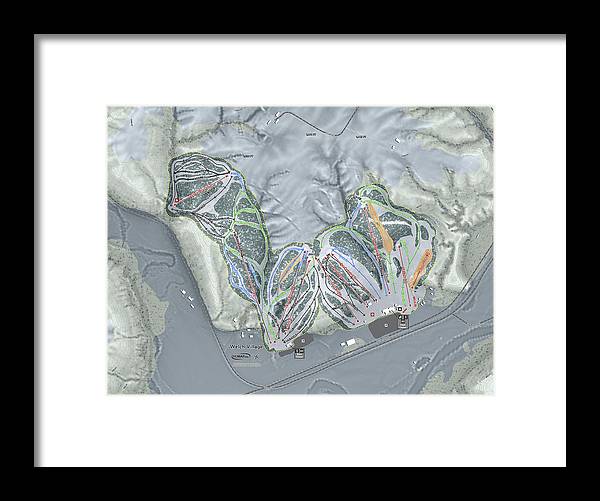 Welch Village Ski Trail Map - Framed Print - Powderaddicts