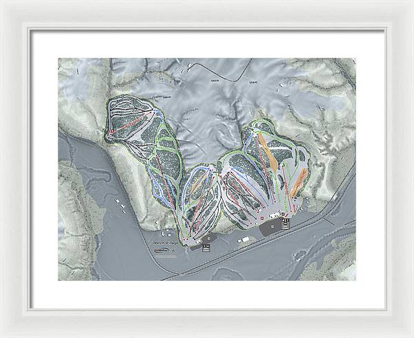 Welch Village Ski Trail Map - Framed Print - Powderaddicts