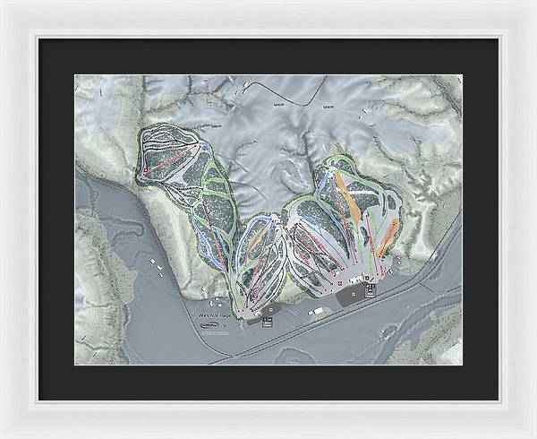 Welch Village Ski Trail Map - Framed Print - Powderaddicts