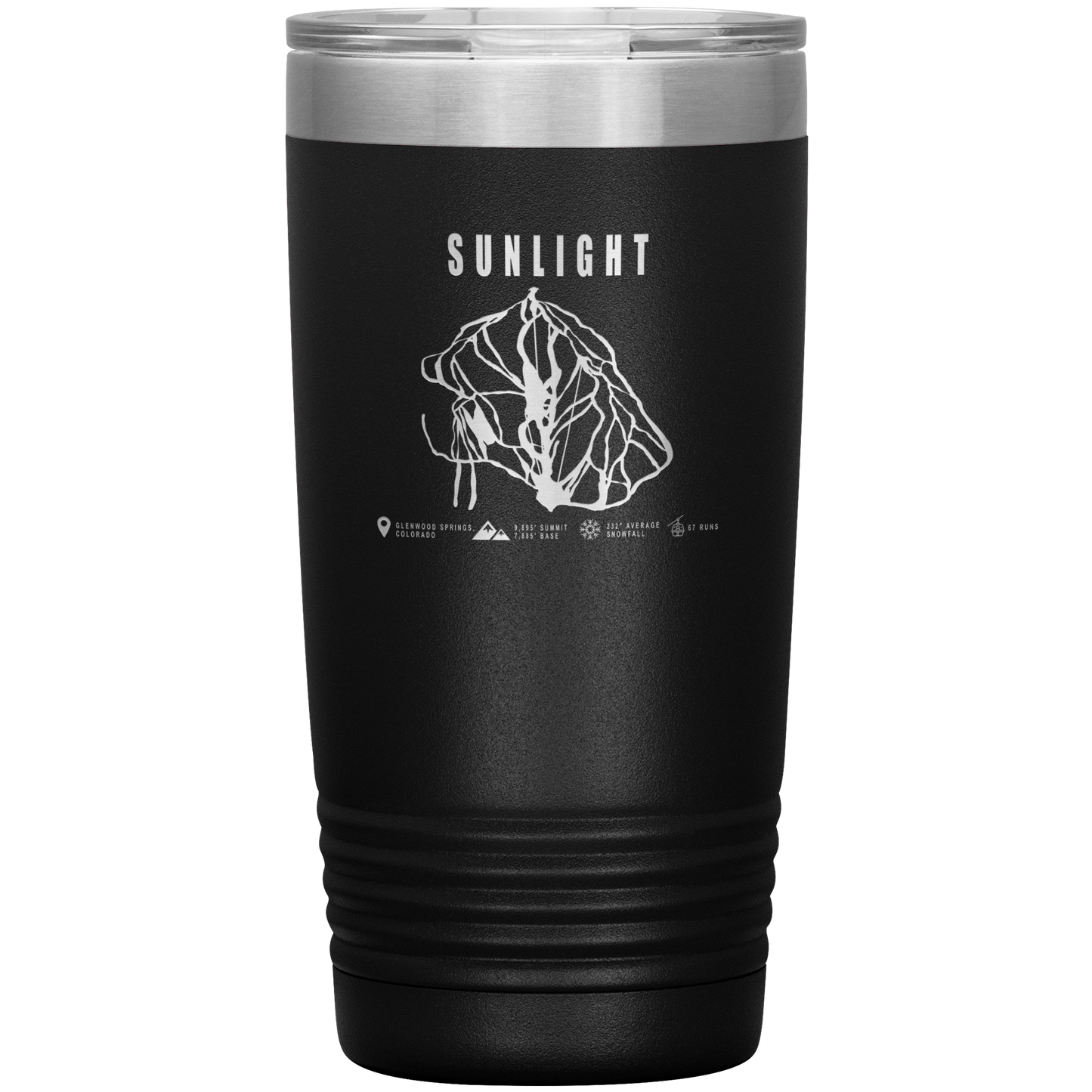 Sunlight Colorado Ski Trail Map 20oz Tumbler - Powderaddicts