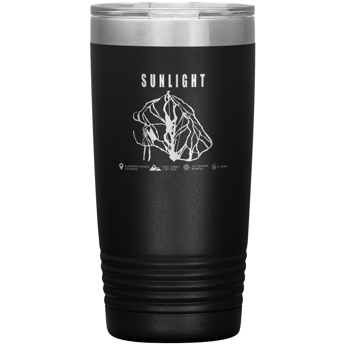 Sunlight Mountain Resort, Colorado Ski Trail Map 20oz Tumbler
