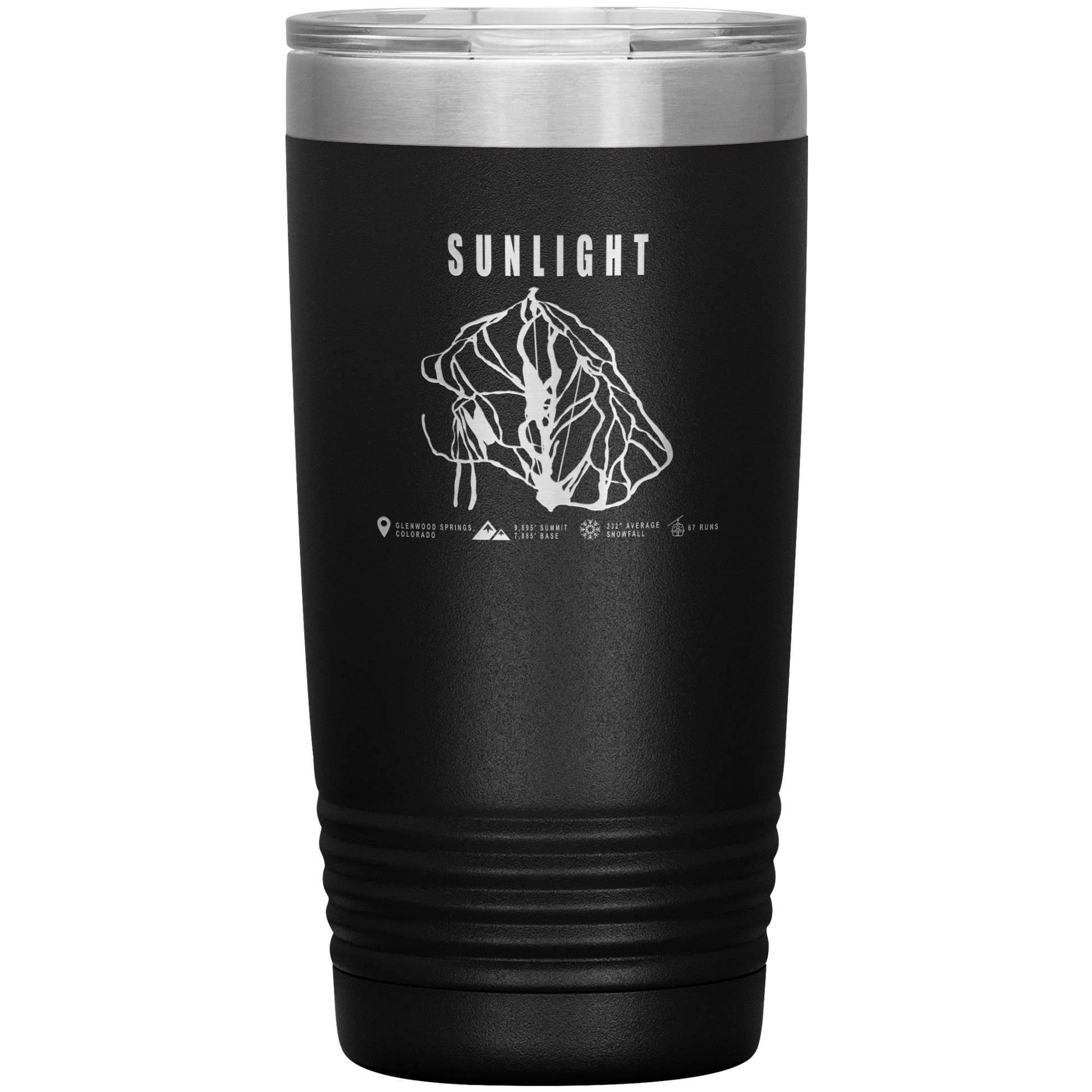 Sunlight Colorado Ski Trail Map 20oz Tumbler - Powderaddicts