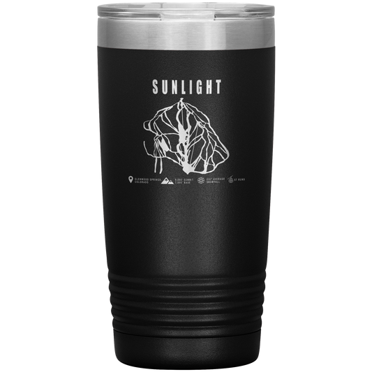 Sunlight Colorado Ski Trail Map 20oz Tumbler - Powderaddicts