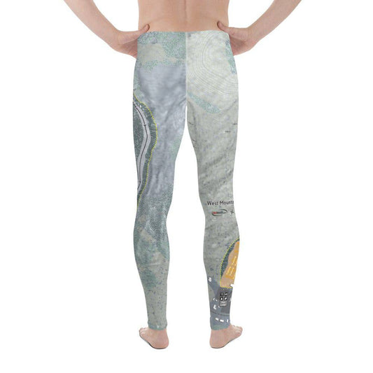 West Mountain, New York Ski Trail Map Men's Base Layer Bottom - Powderaddicts
