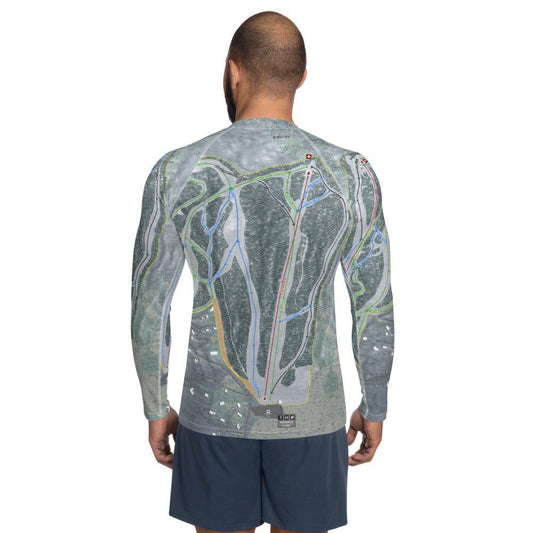 West Mountain, New York Ski Trail Map Men's Base Layer Top - Powderaddicts