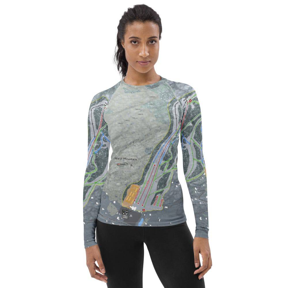 West Mountain, New York Ski Trail Map Women's Base Layer Top