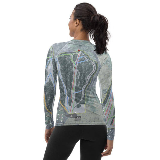 West Mountain, New York Ski Trail Map Women's Base Layer Top - Powderaddicts