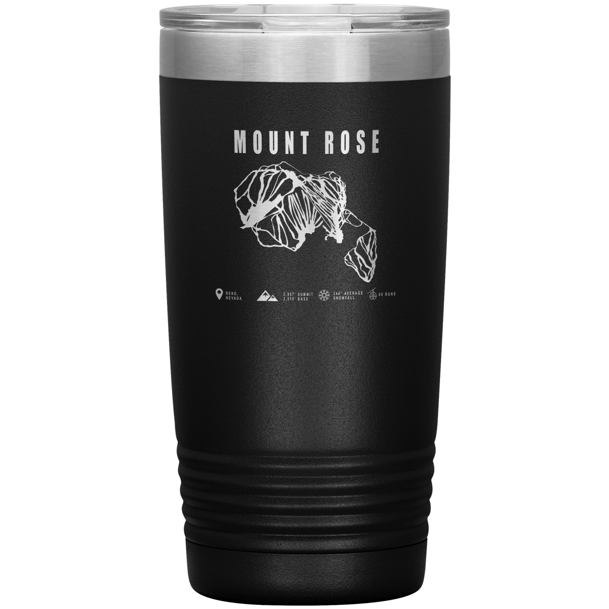 Mount Rose, Nevada Ski Trail Map 20oz Tumbler - Powderaddicts
