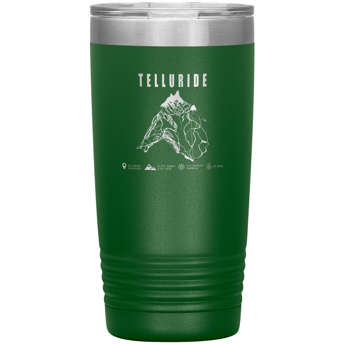 Telluride Colorado Ski Trail Map 20oz Tumbler - Powderaddicts
