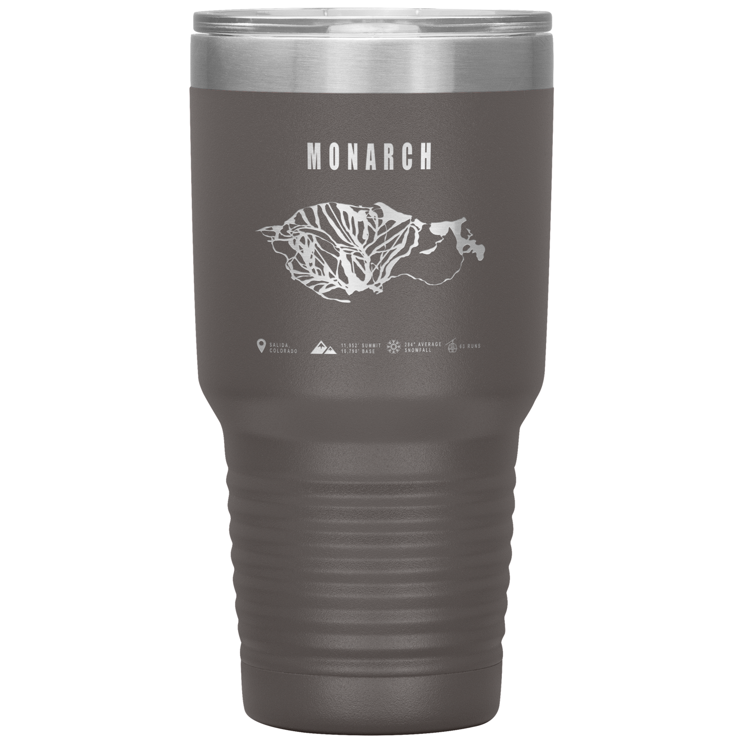 Monarch Colorado Ski Trail Map 30oz Tumbler - Powderaddicts