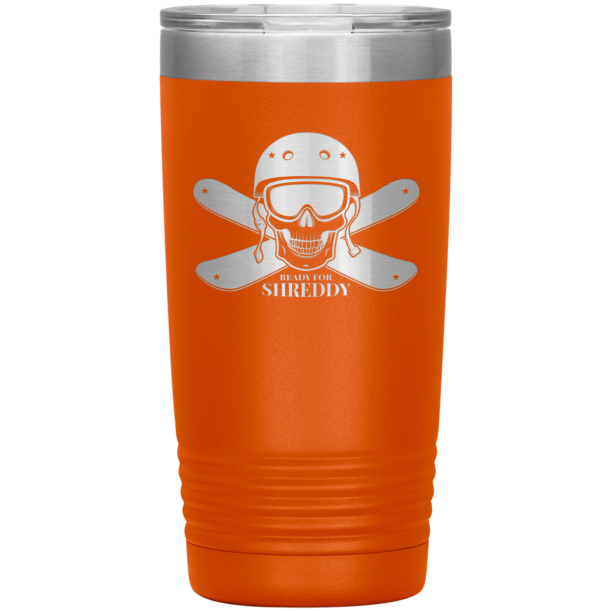 Ready For Shreddy Skeleton Skis 20oz Tumbler - Powderaddicts