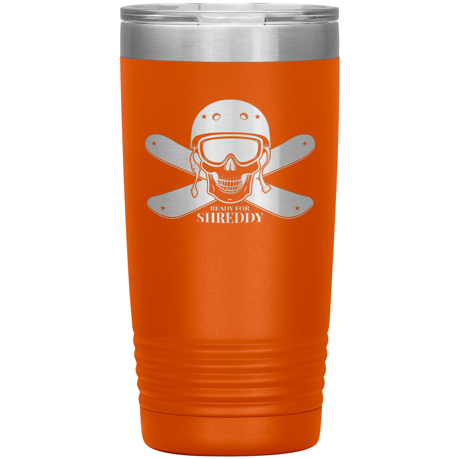Ready For Shreddy Skeleton Skis 20oz Tumbler - Powderaddicts
